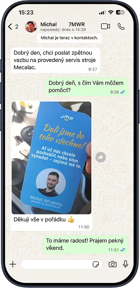 Zpětná vazba Michala na servis kolového rypadla Mecalac 7MWR